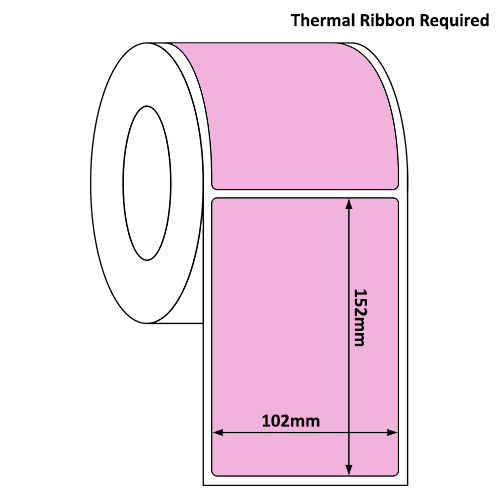 102mm x 152mm Pastel Magenta Thermal Transfer Label Roll (300/Roll)