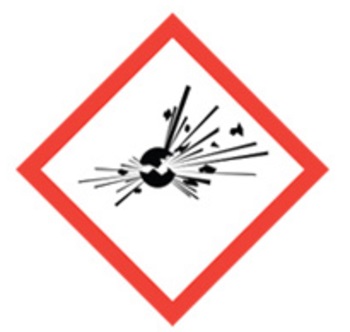 50mm x 50mm GHS01 Exploding Bomb - Dangerous Goods Labels