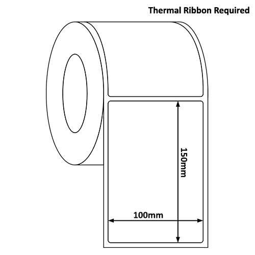 100mm x 150mm Thermal Transfer Label Roll (300/Roll)
