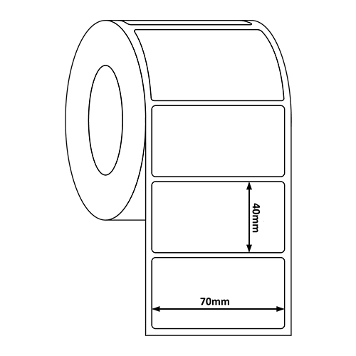 70mm x 40mm Direct Thermal Label Roll (1,000/Roll)