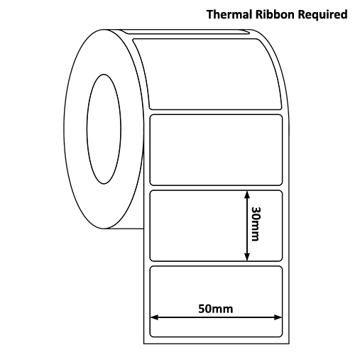 50mm x 30mm Thermal Transfer Label Roll (1,000/Roll) 