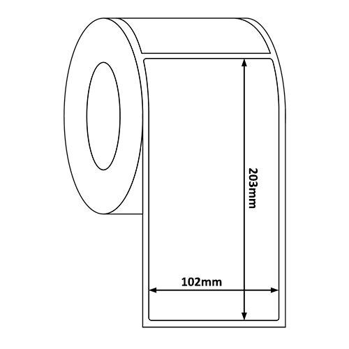 102mm x 203mm Direct Thermal Label Roll (250/Roll)