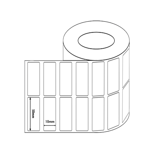 50mm x 10mm Direct Thermal Label Roll (2 labels across - 4,000/Roll)